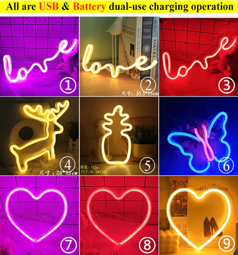LED Neon Night Light Wall Hanging Neon Sign