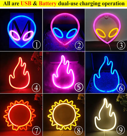 LED Neon Night Light Wall Hanging Neon Sign