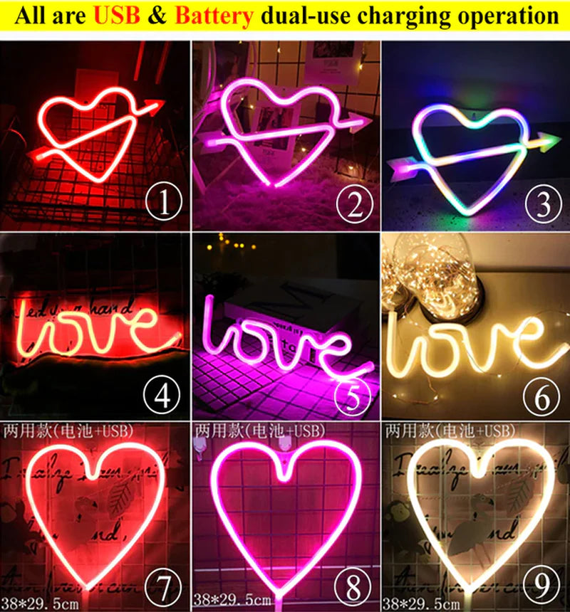 LED Neon Night Light Wall Hanging Neon Sign