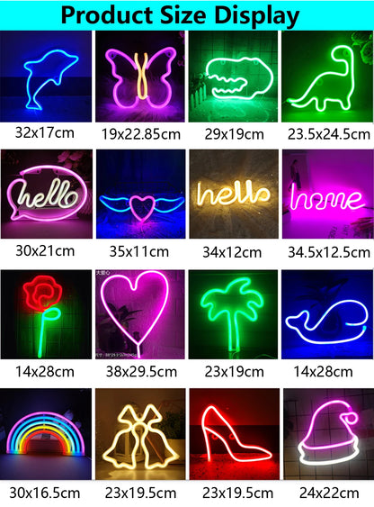 LED Neon Night Light Wall Hanging Neon Sign