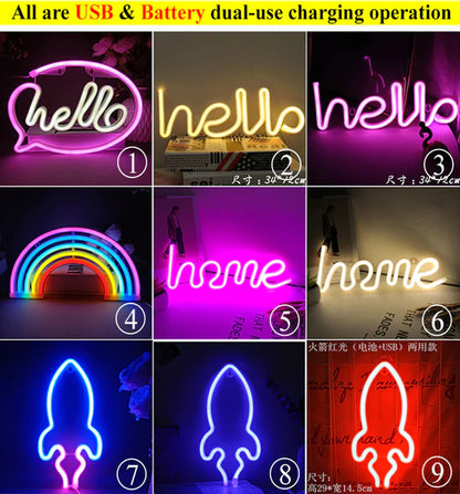 LED Neon Night Light Wall Hanging Neon Sign